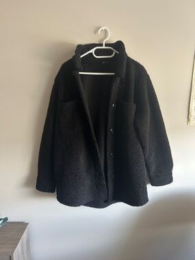 George Black Sherpa Button-Up Jacket Small